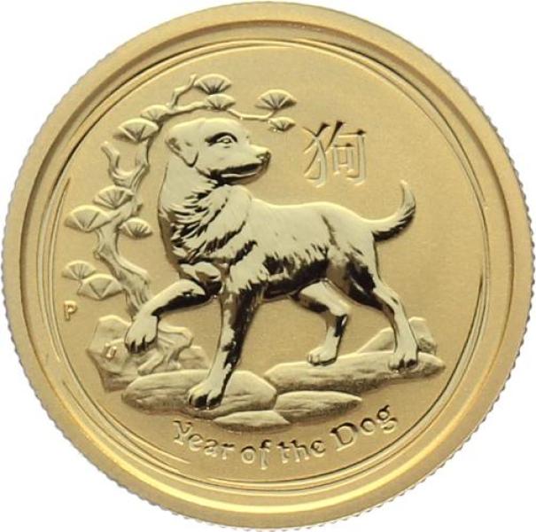 Australien 25 $ 2018 Jahr des Hundes - 1/4 Unze Feingold